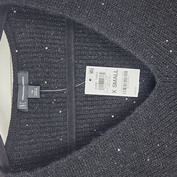 INC International Concepts Black V-Neck Sweater. Size XS - Picture 2 of 7